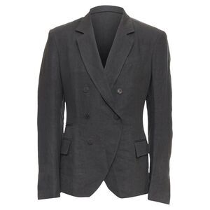 Haider Ackermann Linen Double Breasted Blazer Jacket
